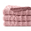 Oatmeal Cable Knit Throw