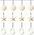 Resin starfish conch shell shower curtain hook double hook bathroom hook curtain hook adhesive hook