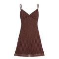 Brown polka dot V-neck camisole skirt