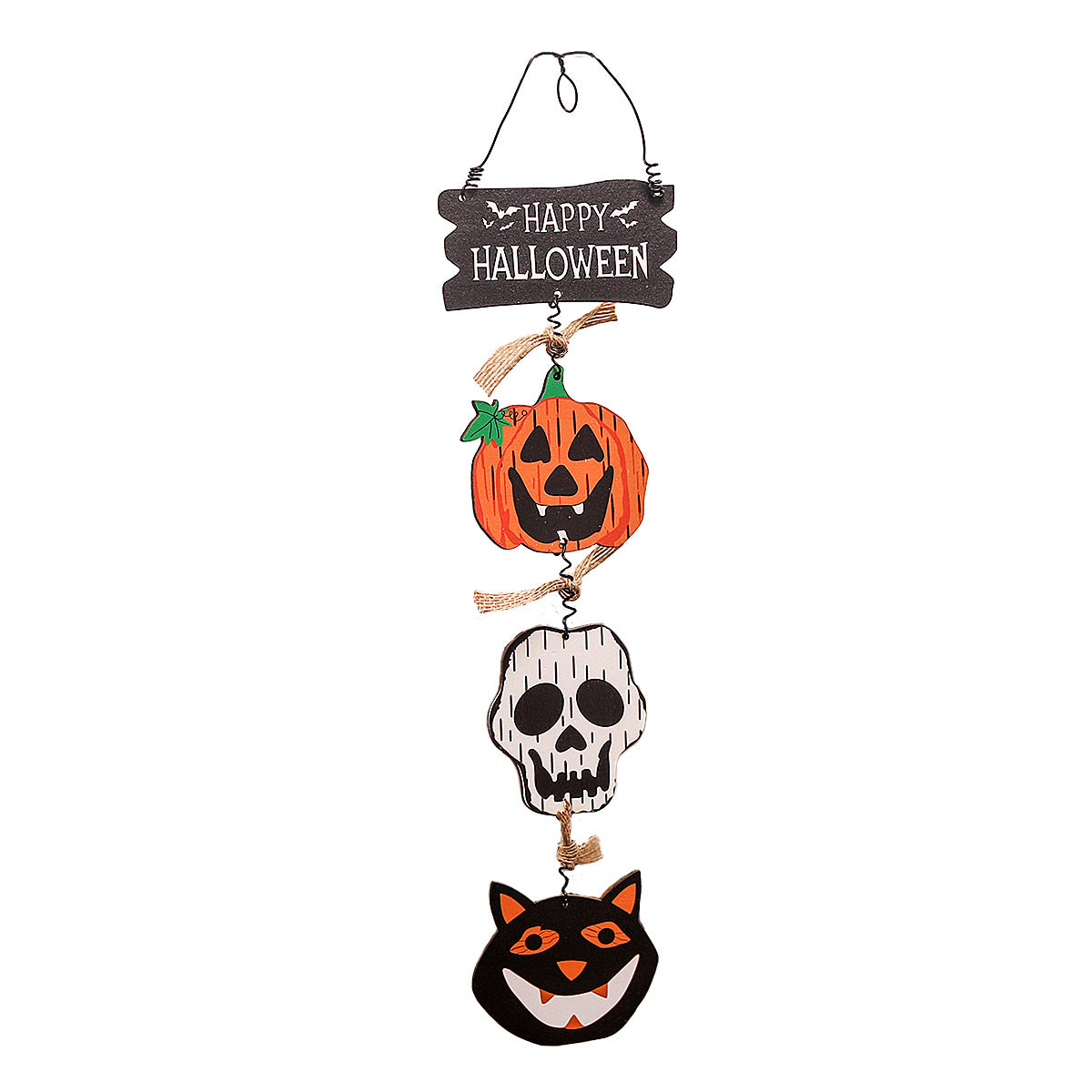 Halloween Decorations Wooden Plaque Door Hanging Pumpkin Ghost Ornament Creative Hanging Decoration