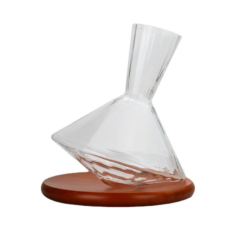 Premium Red Wine Carafe Tumbler Wine Dispenser Decanter with Wood Tray