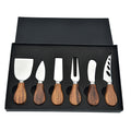 Stainless Steel Acacia Wooden Handle Gift Set Cheese Cheese Knife 6 Piece Cheese Knife Set