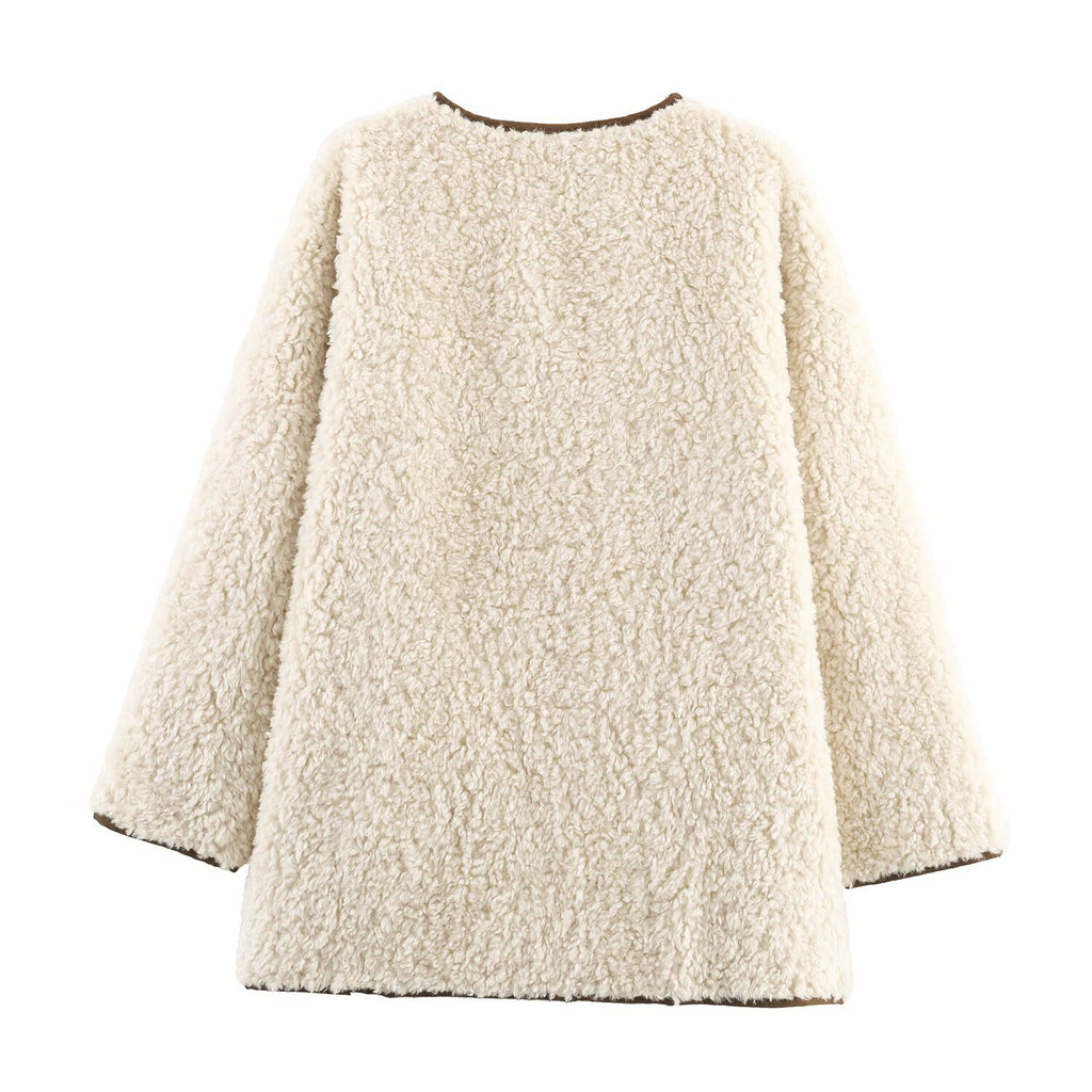 Lamb fur suede fur one-piece loose fur coat