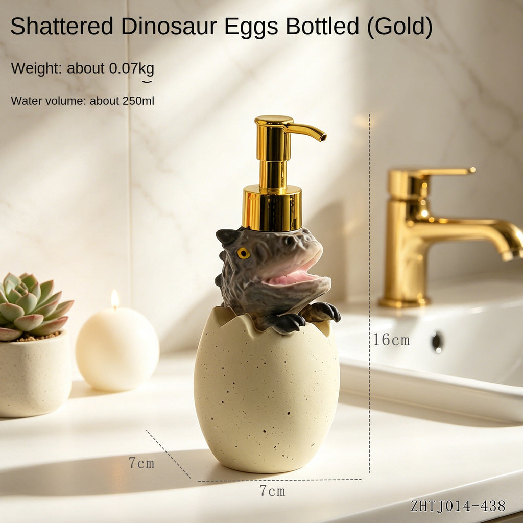 Creative Dinosaur Egg Hatching Squeeze Bottle, Empty Liquid Container for Shampoo, Shower Gel, Soap Dispenser, Bathroom Refill Bottle
