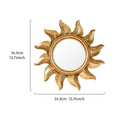 Golden Sunflower Circular Decorative Hanging Mirror
