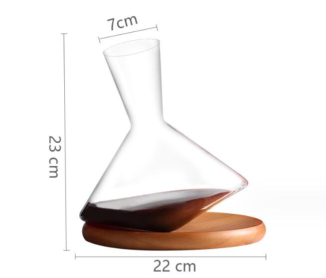 Premium Red Wine Carafe Tumbler Wine Dispenser Decanter with Wood Tray