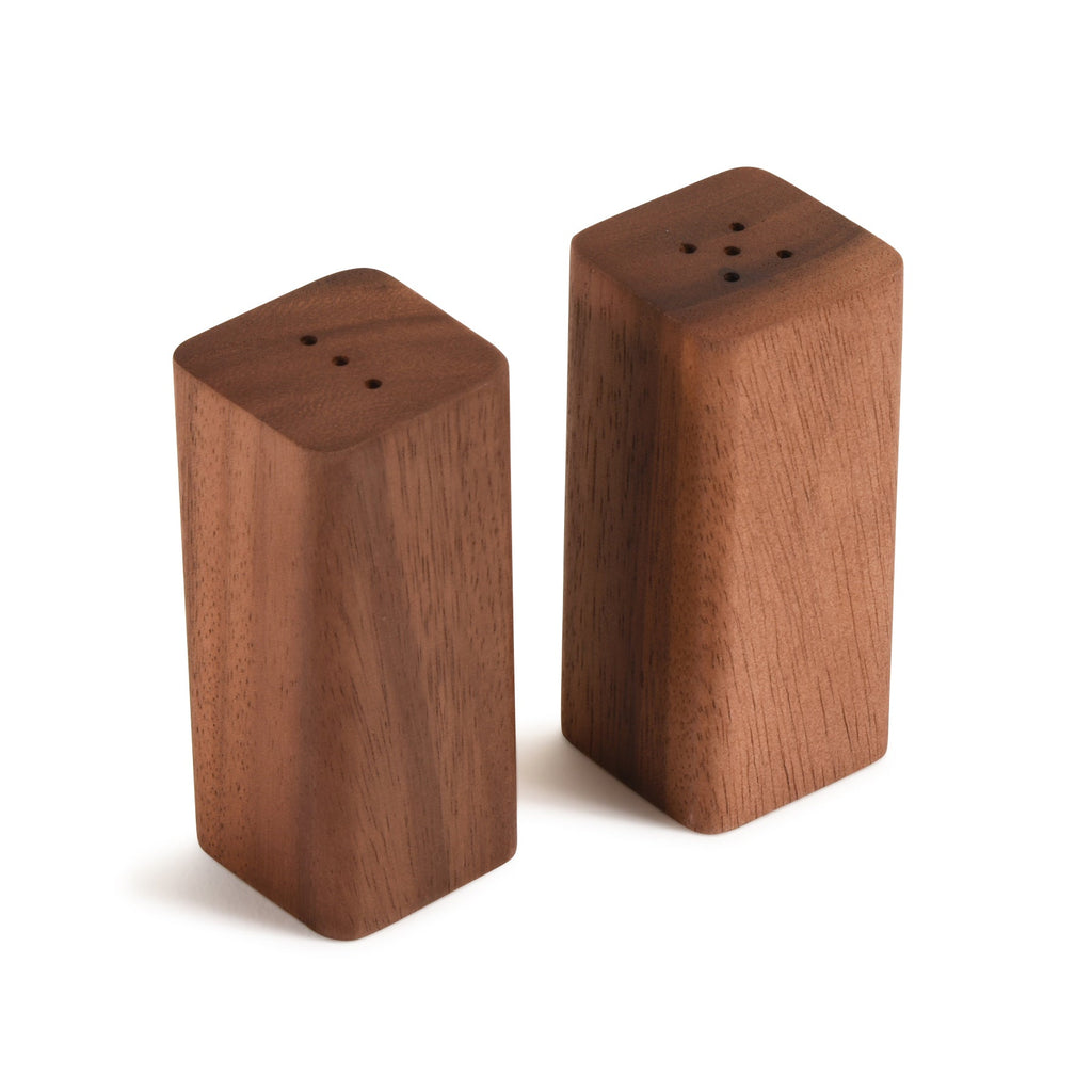 Salt & Pepper Shakers on an Acacia Wood Base