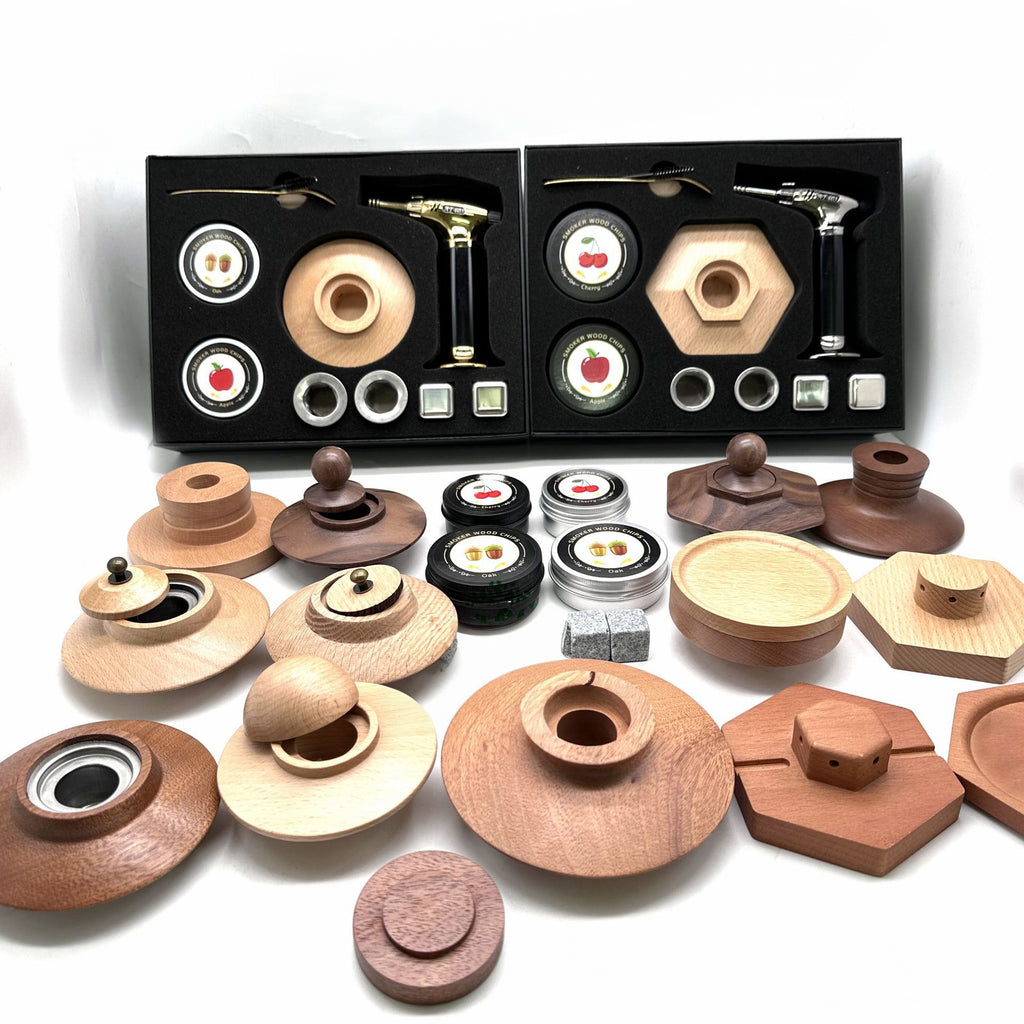 Cocktail Wood Smoker Hexagonal Round Saucer Bar Kitchen Smoking Tools Smoking Wood Cover 6pcs
