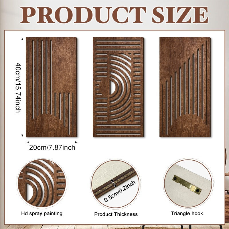 Rustic Wooden Wall Hanging Decor with Hollow Design for Bedroom and Living Room, Wall Art Decoration