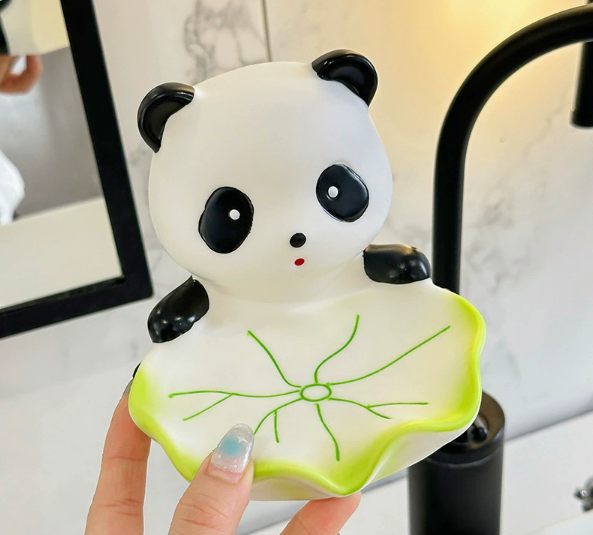Panda Drainage Soap Dish Creative Soap Holder Rack for Bathroom and Toilet, Non-Water Accumulation Soap Tray Stand, Home Decor Accessory