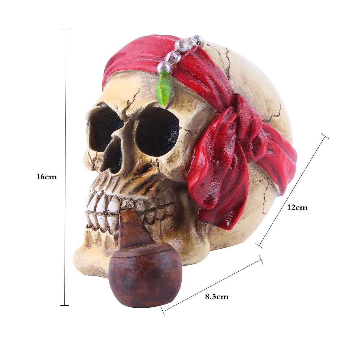 Pipe pirate skull decoration home resin ornaments