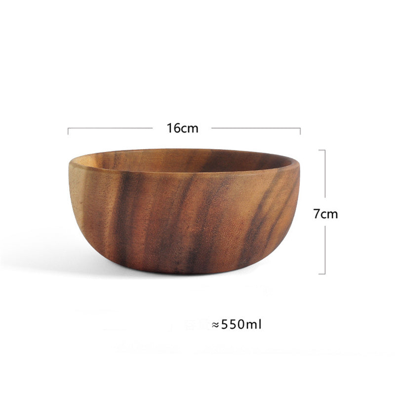 Wooden Bowl, Raw Wood Plate, Solid Wood Plate, Tableware, Salad Bowl, Wooden Fruit Plate, Dried Fruit, Shallow Mouth Bowl