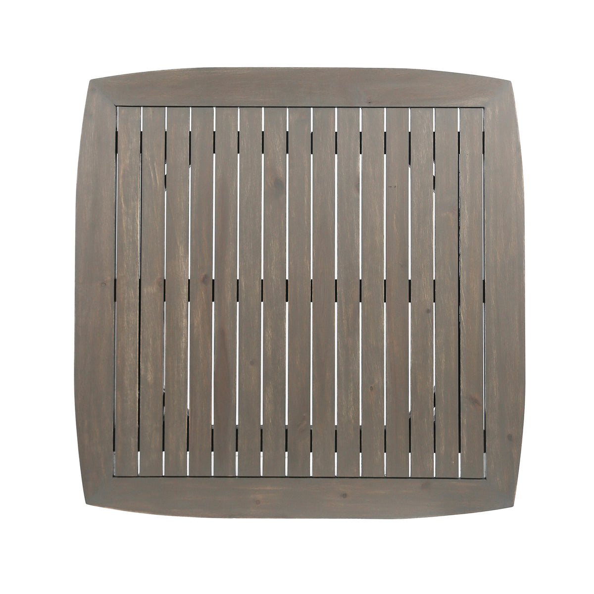Outdoor Square Acacia Wood Table with Straight Legs, Gray
