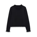Minimalist wood ear layered decorative knitted sweater