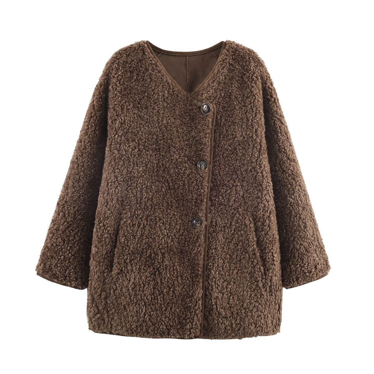 Lamb fur suede fur one-piece loose fur coat