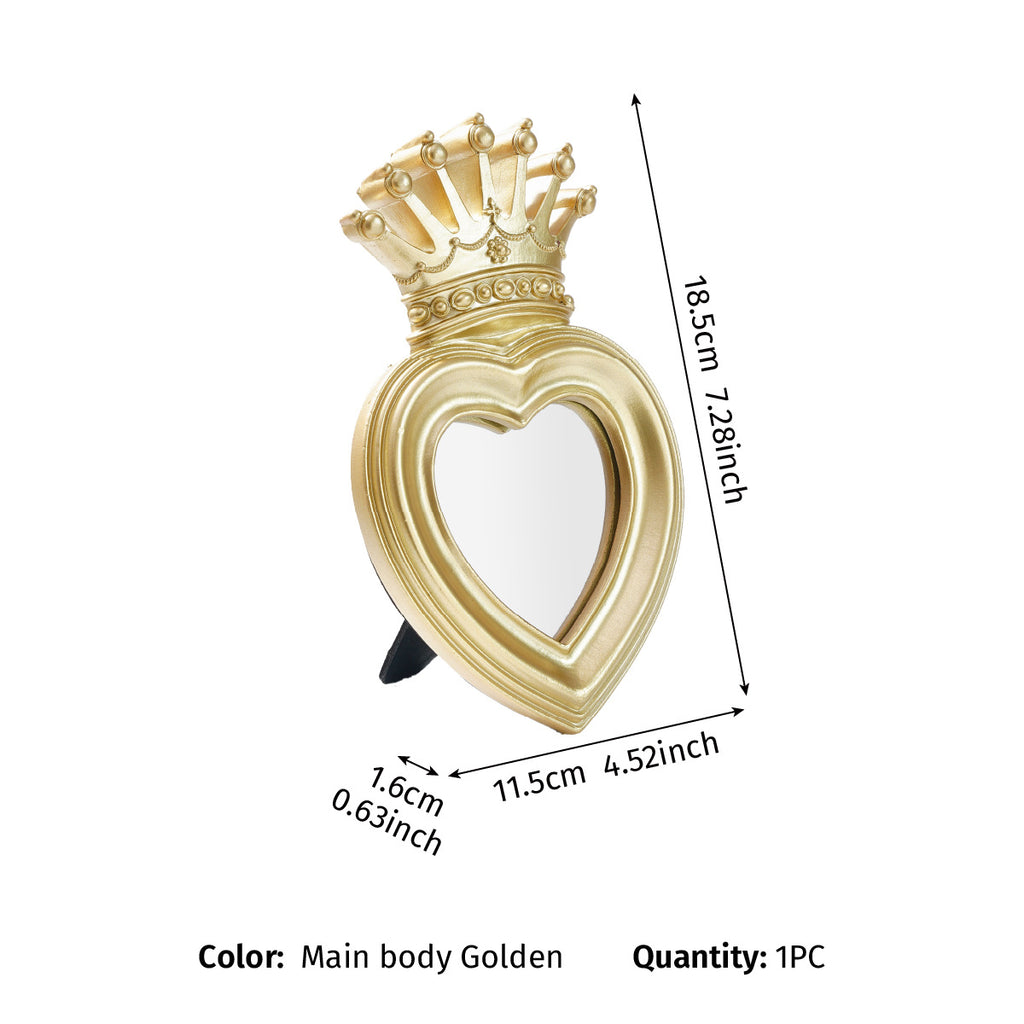 Golden Crown Oval Makeup Mirror