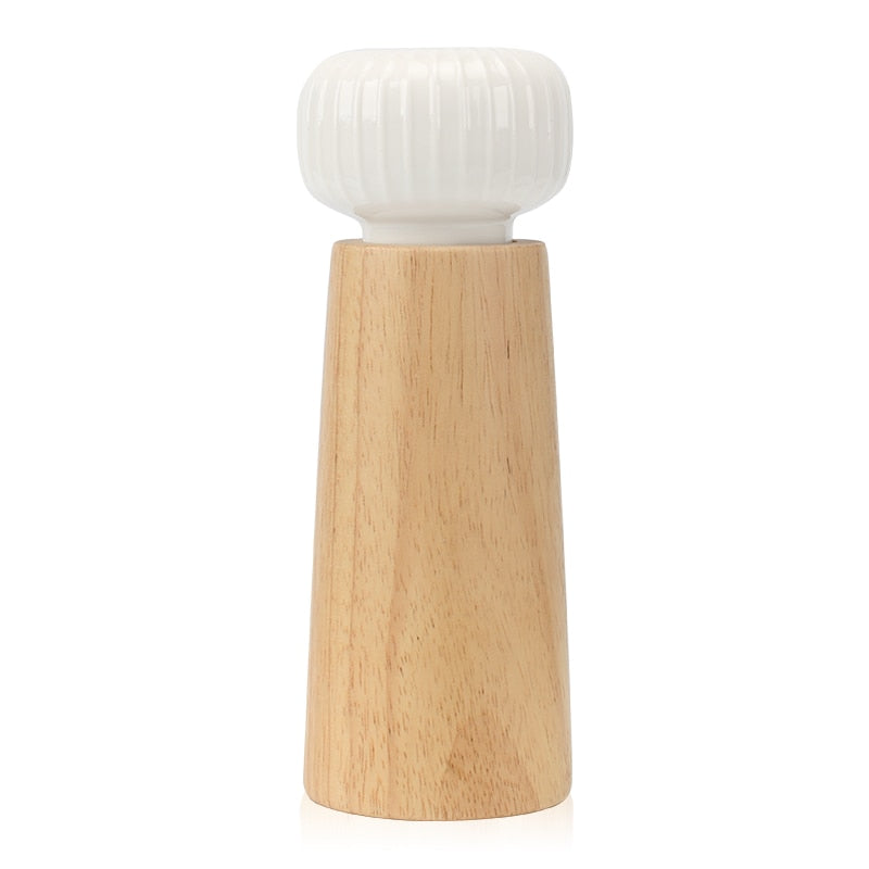 Wood Salt & Pepper Mill Pepper Grinder Salt Shaker with Ceramic Rotor