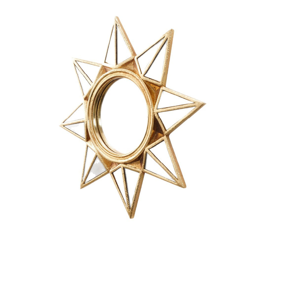 Golden octagonal star hanging mirror