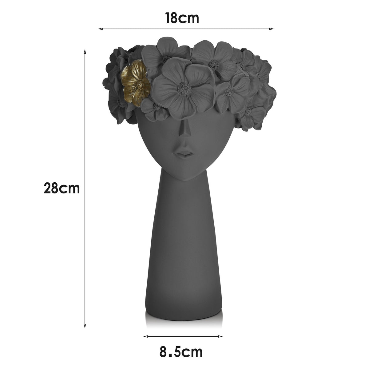 dark gray flowerpot home resin ornaments