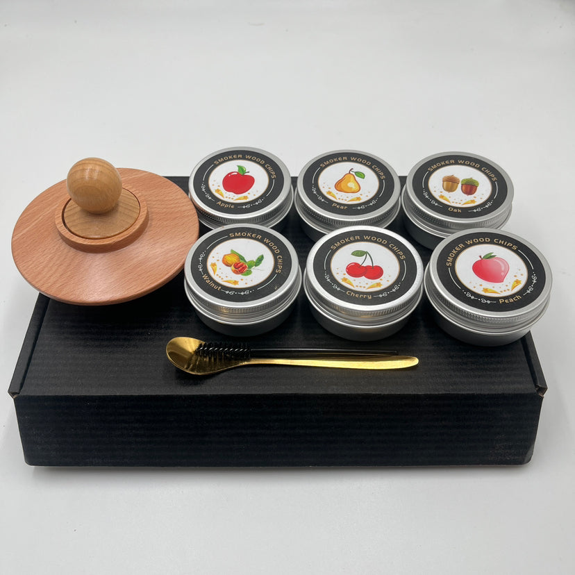 Solid wood wine barrel smoker bar whiskey seasoning tool smoked wine barrel set