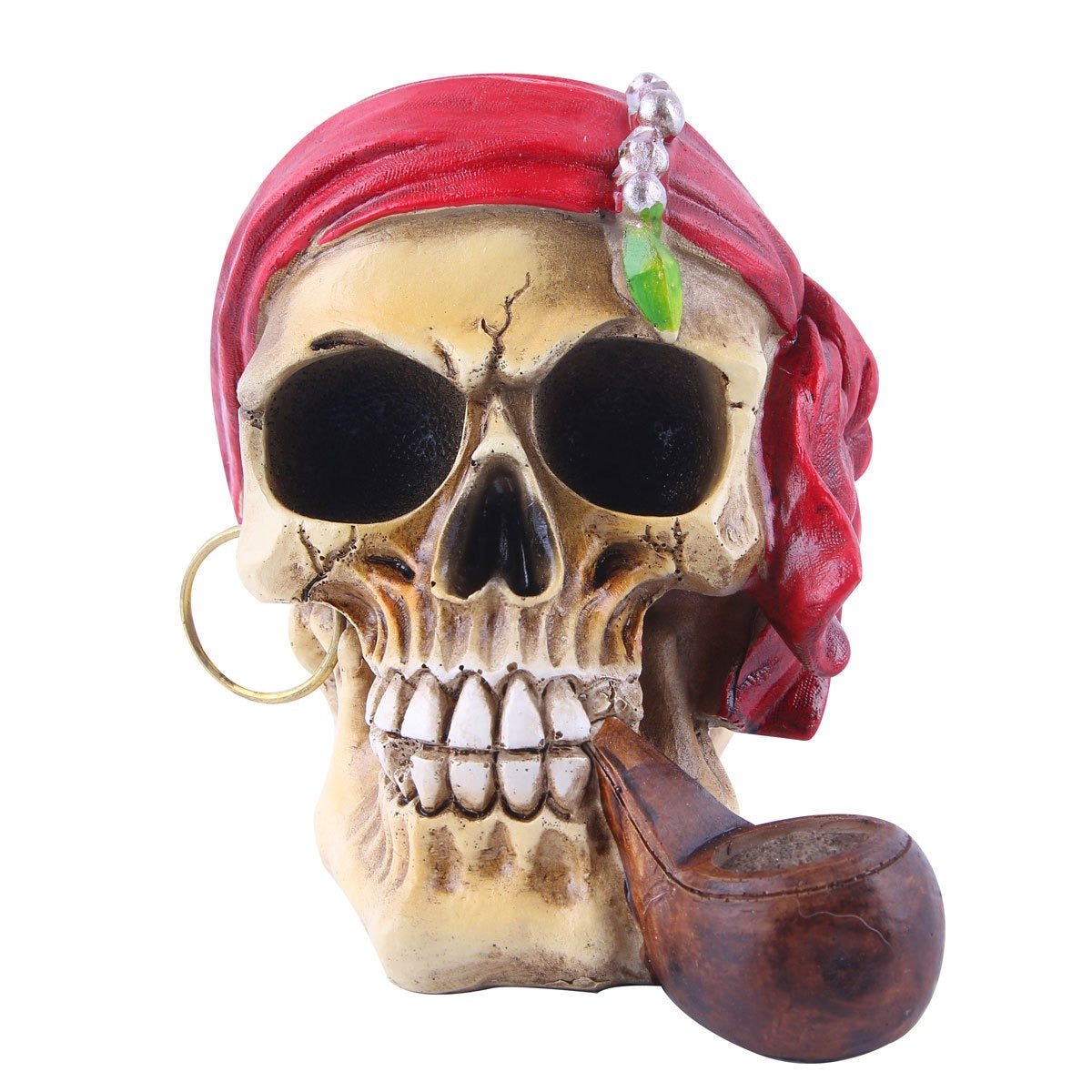 Pipe pirate skull decoration home resin ornaments
