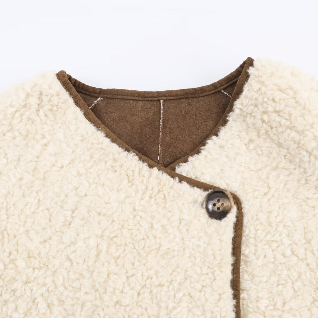 Lamb fur suede fur one-piece loose fur coat