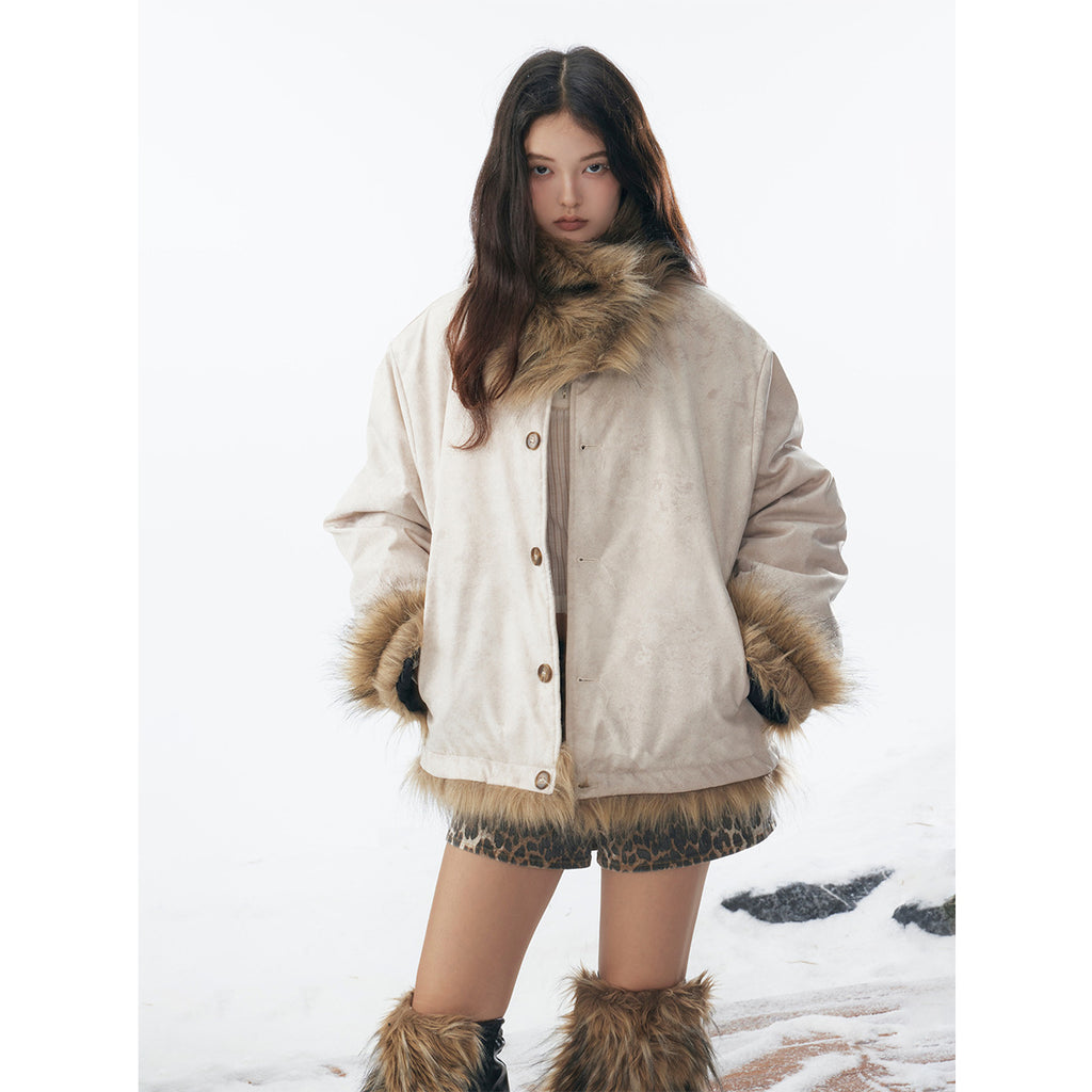 Fur fur collar warm cotton clothing