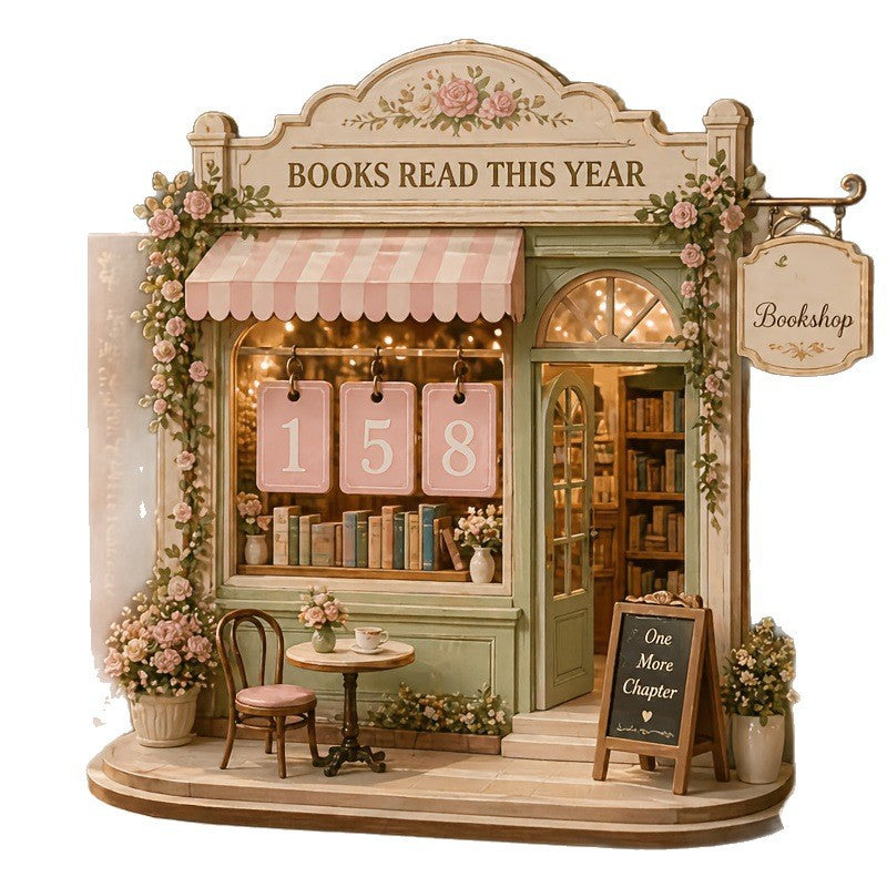Wooden Vintage Reading Tracker Set Bookmark Bookstore Style Bookplate