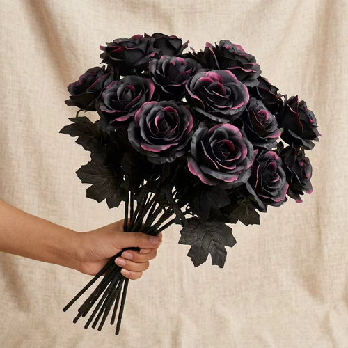 Artificial Autumn Pumpkin Gothic Harvest Festival Black Halloween Decoration Artificial Dark Style Flower Bouquet