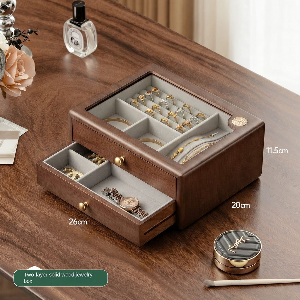 Solid wood jewelry box, jewelry storage box