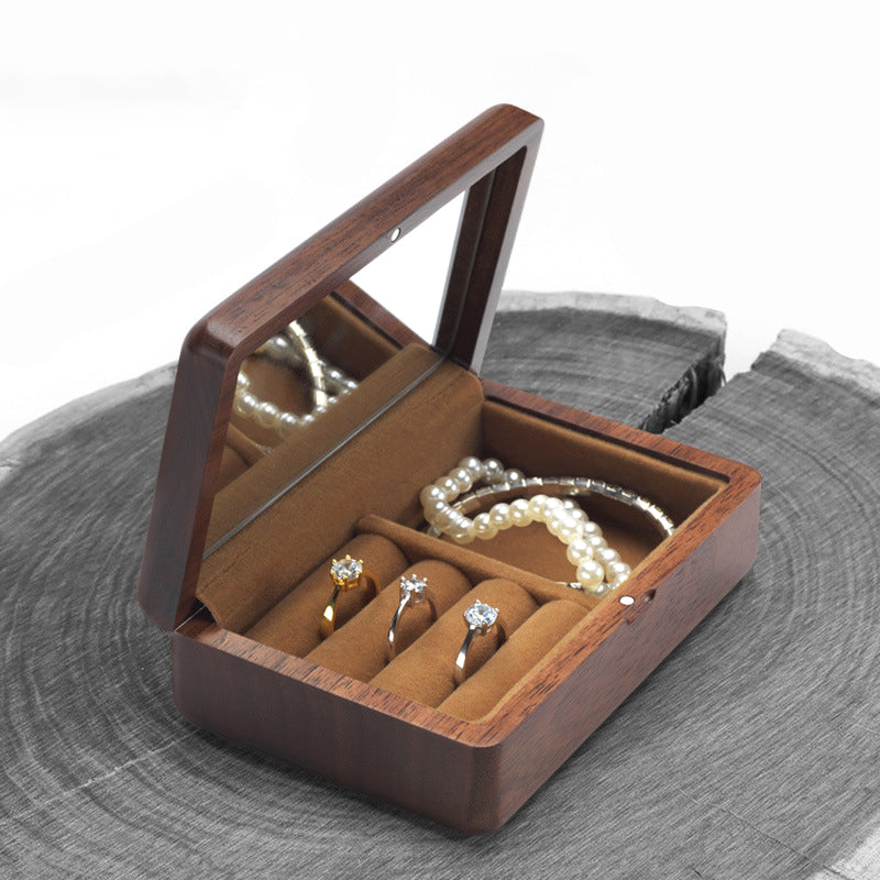 Black Walnut Solid Wood Jewelry Organizer