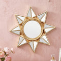 Golden octagonal star hanging mirror
