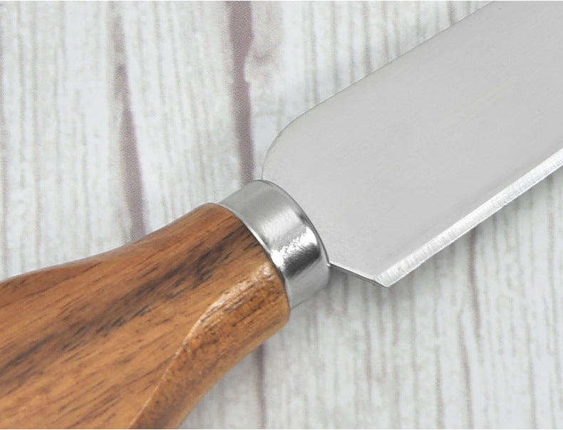 Stainless Steel Acacia Wooden Handle Gift Set Cheese Cheese Knife 6 Piece Cheese Knife Set