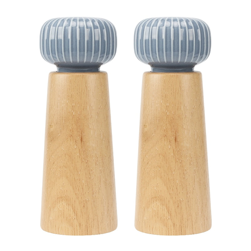 Wood Salt & Pepper Mill Pepper Grinder Salt Shaker with Ceramic Rotor