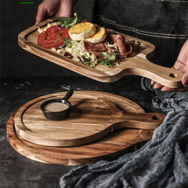 Steak plate Wood Western plate Pizza tray