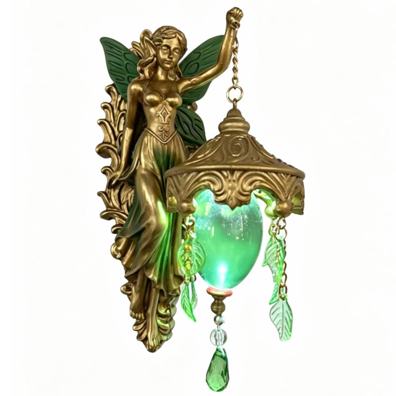 Vintage Resin Mermaid Wall Lamp Decorative Ornament, Elegant Minimalist Hanging Decoration