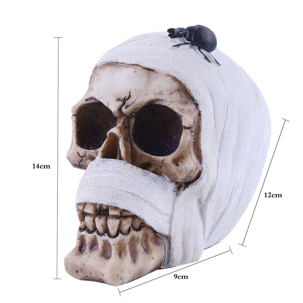 White scarf resin skull decorative home ornaments