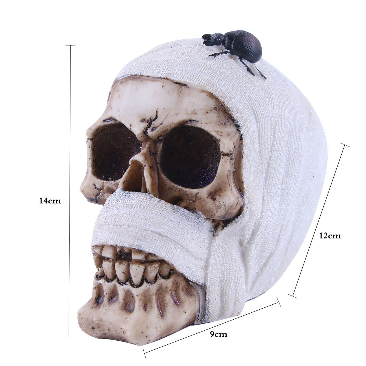 White scarf resin skull decorative home ornaments