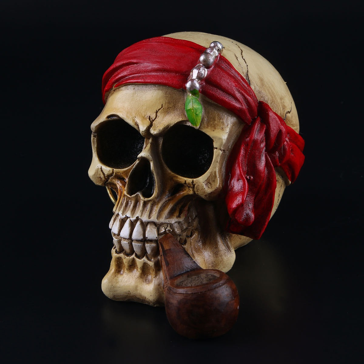 Pipe pirate skull decoration home resin ornaments