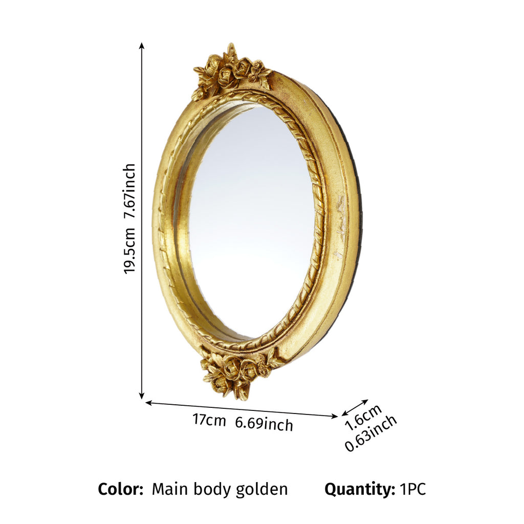 Golden carved wall mounted mirror