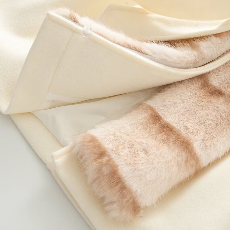 Imitation fur fur collar woolen coat
