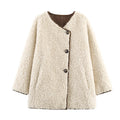 Lamb fur suede fur one-piece loose fur coat