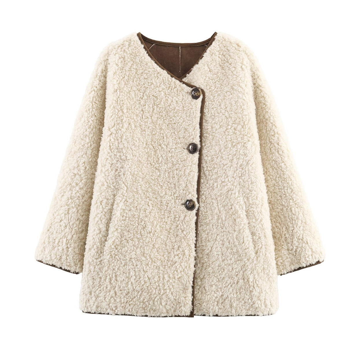 Lamb fur suede fur one-piece loose fur coat